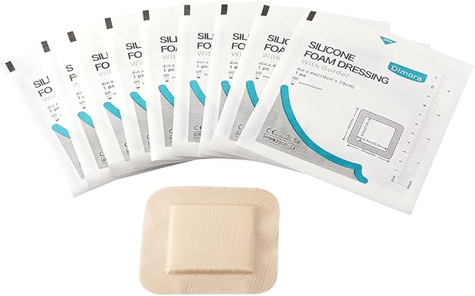 Dimora Silicone Foam Dressing with Border 6"x6" Waterproof 10 Pack…