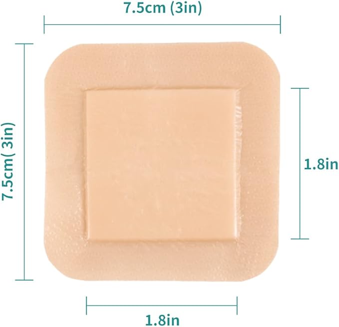 Dimora Silicone Foam Dressing with Border 3"x3" Waterproof 10 Pack(FSA/HSA