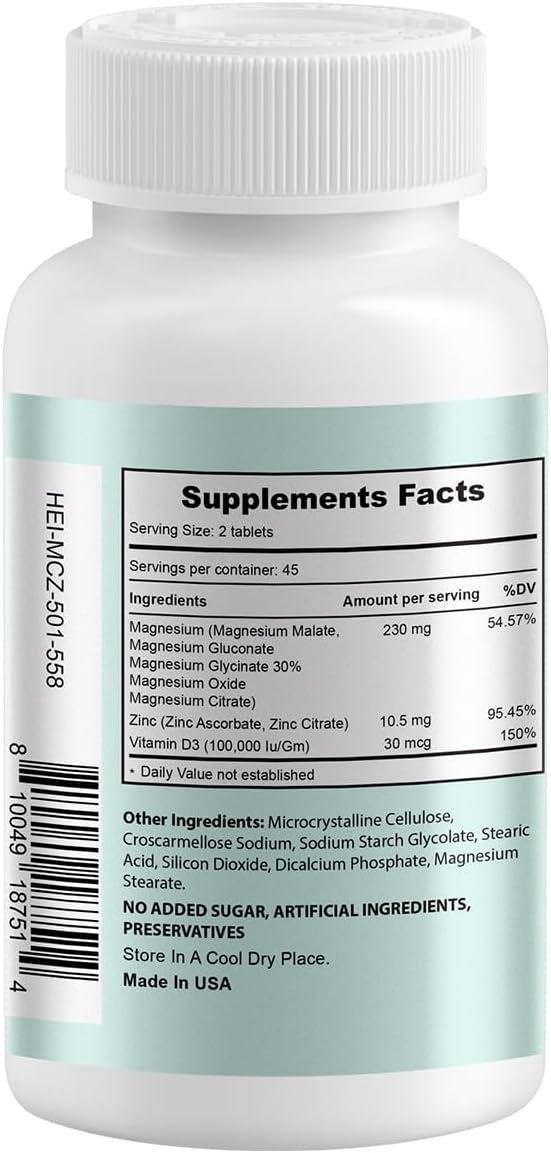Magnesium Complex 2 Pack, Magnesium Glycinate, D3, Magnesium 180 Tablets