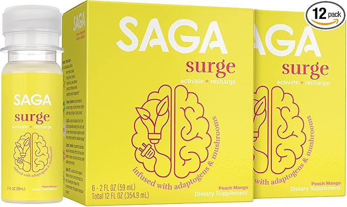 SAGA Organic Energy Shots CoQ10 & 2oz Shots (12-Pack)