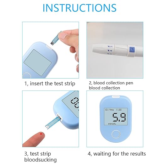 ThreeH Blood Glucose Meter Kit 50 Blood 1 Glucometer 50 Lancets 1 Lancing