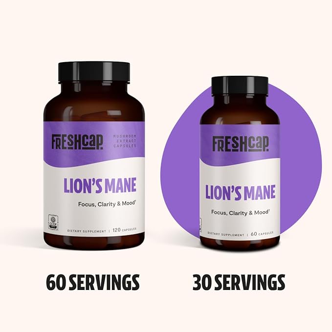 FreshCap Lions Mane Supplement Capsules (60ct)