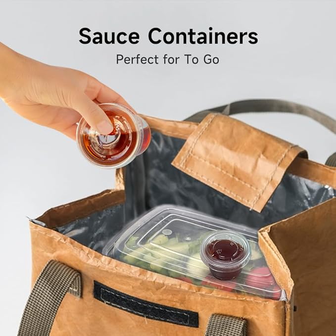 520 Pack - 2oz Disposable Plastic Portion Cups with Lids, Jello Shot Cups,Salad Dressing, Small Plastic Containers for Meal Prep, Sauces, and Sample Tasting…