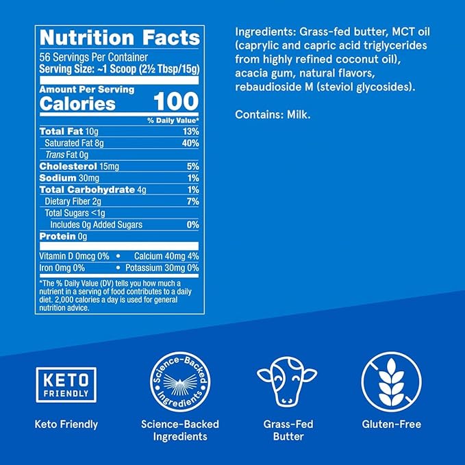 Bulletproof French Vanilla Creamer, 29.6 Ounces, Keto Coffee Creamer with MCT Oil and Grass-Fed Butter, Value Offering, Packaging May Vary…