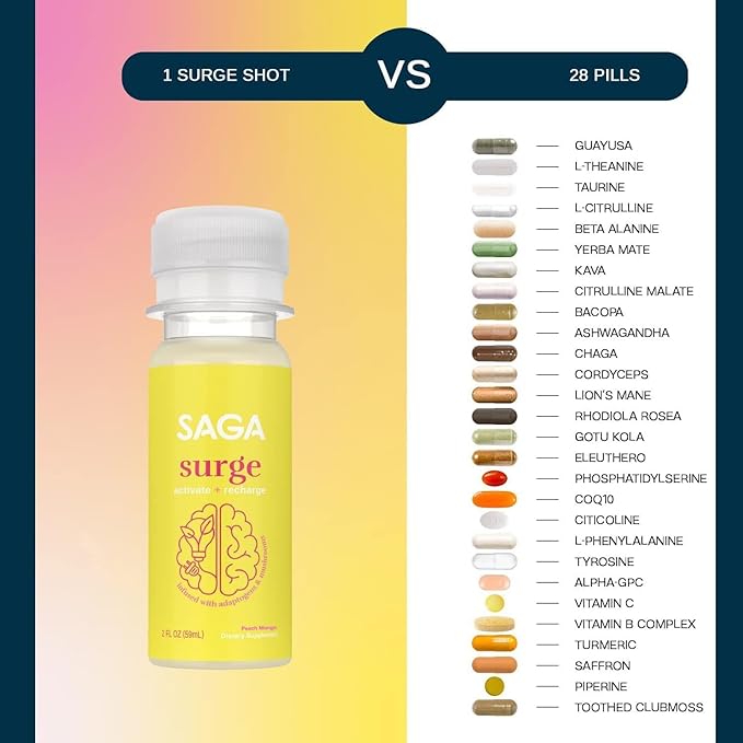 SAGA Organic Energy Shots CoQ10 & 2oz Shots (12-Pack)