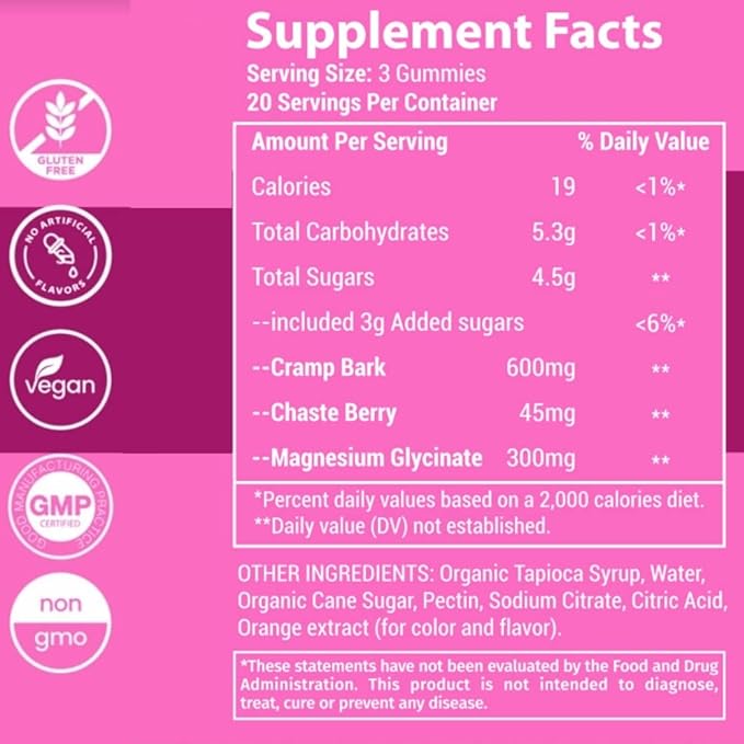 Menstrual Cramp Relief Period Relief Gummies 60 Count…