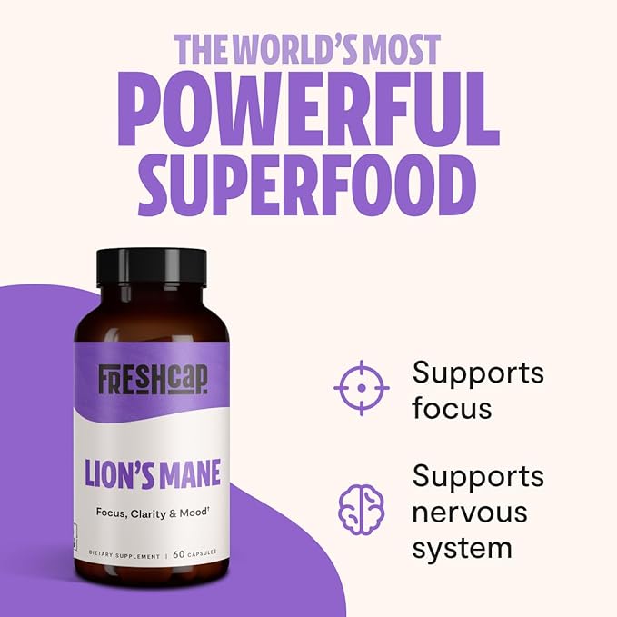 FreshCap Lions Mane Supplement Capsules (60ct)