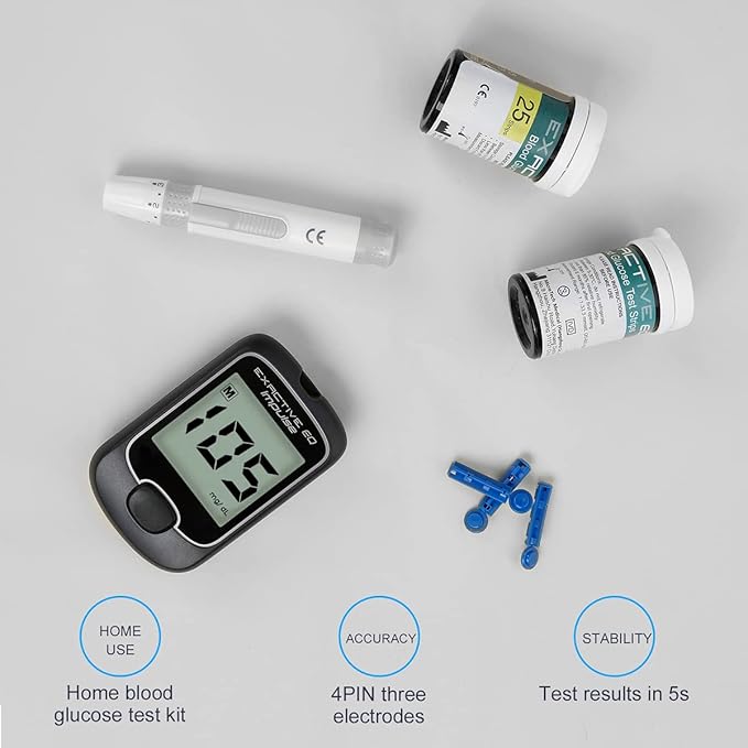 Blood Glucose Monitor Kit Diabetes Testing 50 Codefree 50 Lancets-mg/dL