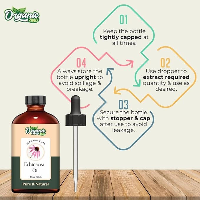 Echinacea (Echinacea angustifolia) Oil | Pure & Natural Carrier Oil for Skincare and Hair Care - 118ml/3.99fl oz