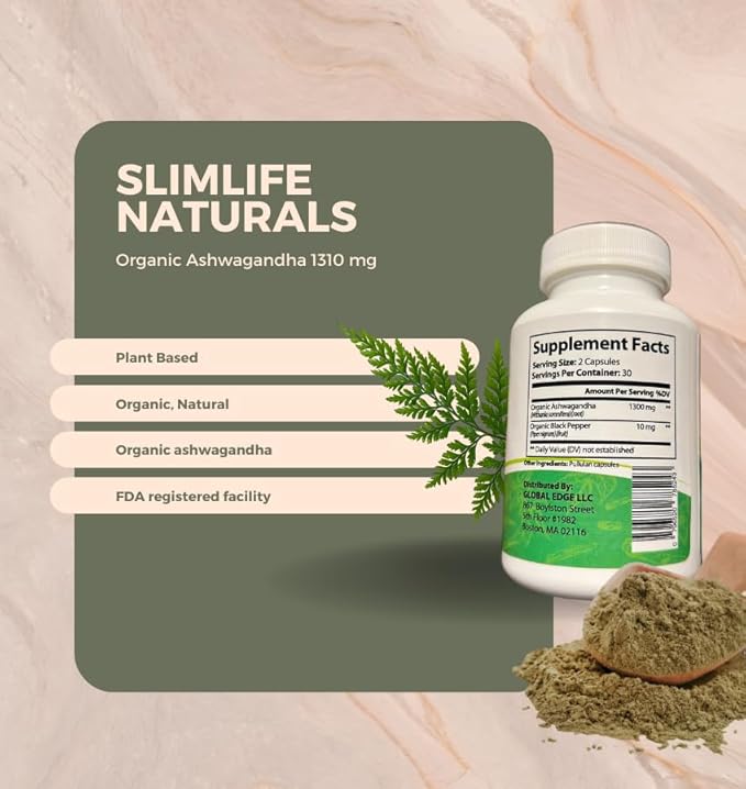 Organic Ashwagandha 1310 mg 60 Organic