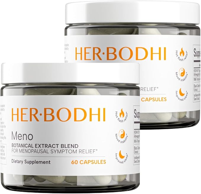 Meno- Menopause Hormonal Balance for Women, Estrogen Soy Isoflavones Menopause Supplement for Women, Ashwagandha, Black Cohosh Hot Flashes Menopause Relief, Night Sweats Relief 120Caps