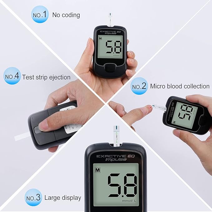 Blood Glucose Monitor Kit Diabetes Testing 50 Codefree 50 Lancets-mg/dL