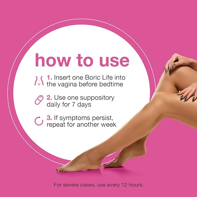NutraBlast Boric Acid Vaginal Suppositories 100% Pure (30 Count)