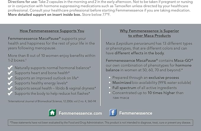 Femmenessence MacaPause – Clinically Proven 360 Organic 90-Day Supply