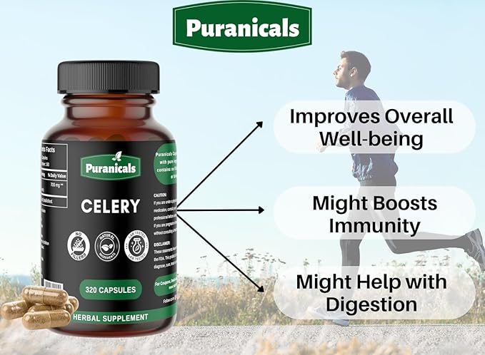 Celery Premium 320 Capsules Non GMO 700 mg 100% Pure