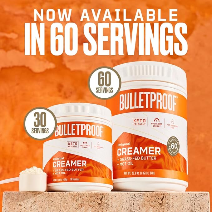 Bulletproof French Vanilla Creamer, 29.6 Ounces, Keto Coffee Creamer with MCT Oil and Grass-Fed Butter, Value Offering, Packaging May Vary…