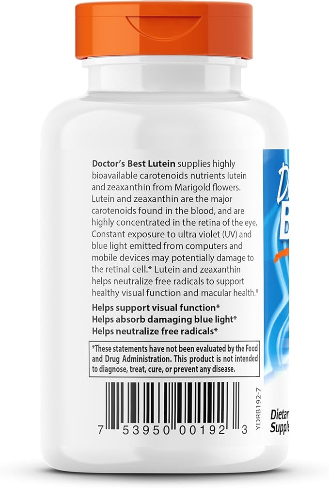 Doctor's Best Lutein with Gluten Free, 60 Softgels