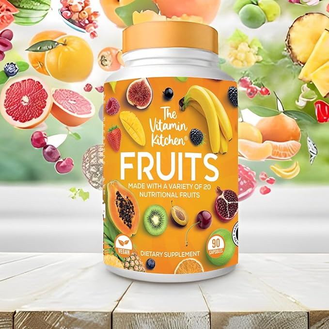 Fruit and Veggie Supplements-90 Fruits, 90 Veggies Capsules to Boost Energy Level - Whole Food Fruits and Vegetable from Super Foods - Made in USA - Soy & Vegan Free (Pack of 2)…