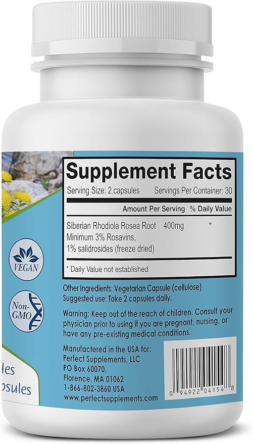Perfect Supplements – Perfect Rhodiola Rosea 60 Capsules 3 Pack
