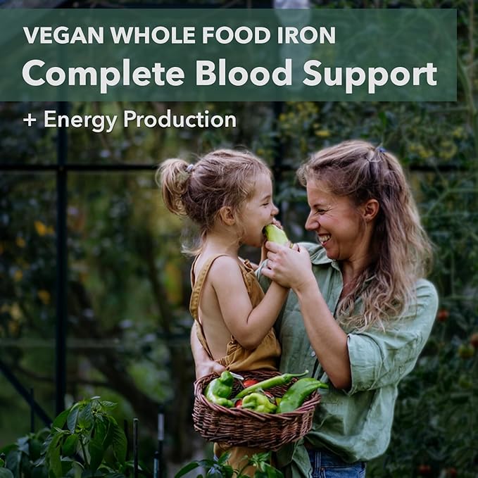 PlantFusion Vegan Iron Supplement for Women B12, Folate 60 Capsules