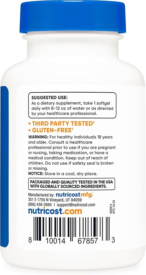 Nutricost CoQ10 Softgels (120 Servings / 100 Mg CoQ10 Per CoQ10 Supplement