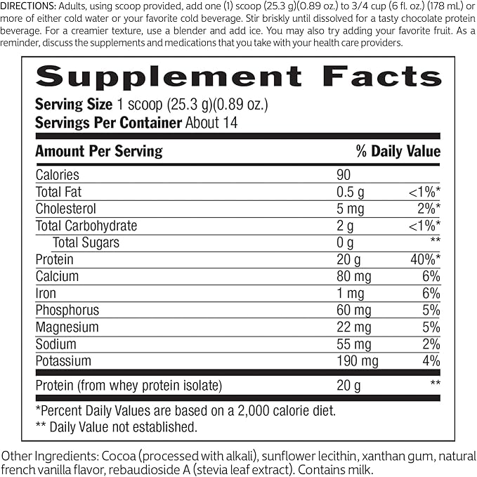 Biochem 100% Whey Sugar-Free Chocolate 20g, 12.5oz, Certified Vegetarian, Certified Gluten Free, Certified Non-GMO Tested, Keto Friendly, Grass-Fed…