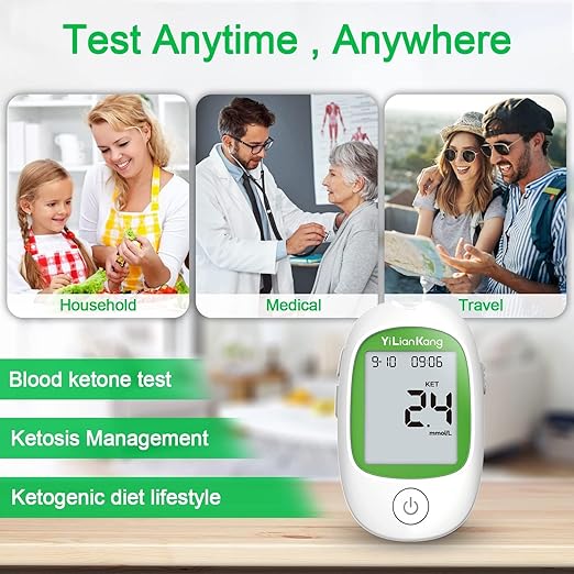 Blood Ketone Meter and 15 Blood 15 Lancets, 5 Second