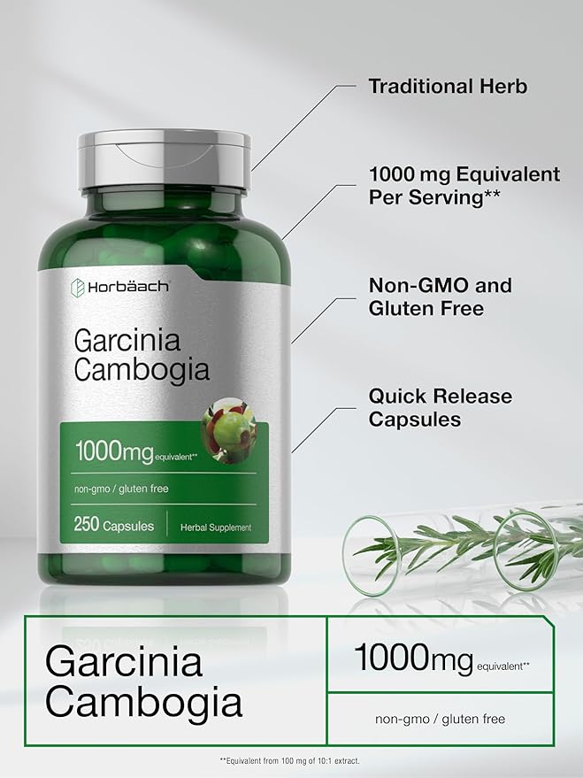 Horbaach Garcinia Cambogia Pills 1000mg | 250 Capsules
