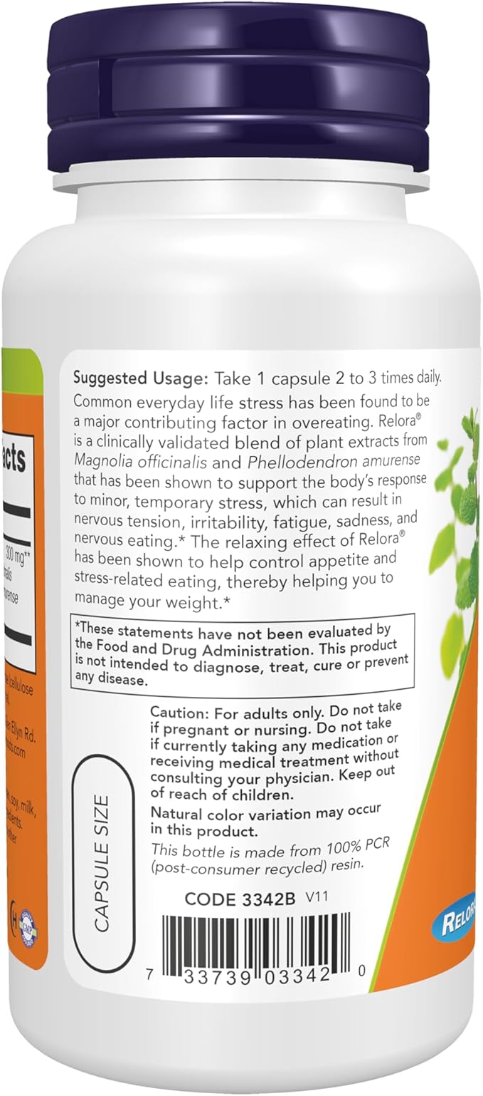 NOW Supplements, Relora 300 mg (a 60 Veg