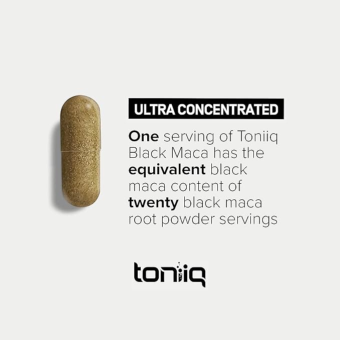 40,000mg Pure Black Maca Root Extract - Ultra Concentrated 20:1 Single Origin Wildcrafted Third-Party Tested Black Maca Powder Capsules for Men & Women - Peruvian Black Macca Root Powder -120 Veg Caps