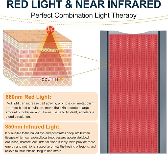 2024 New 3100pcs Dual Wavelength LED 660nm&850nm Red 71''x 33''(Gray) 33''(Gray)