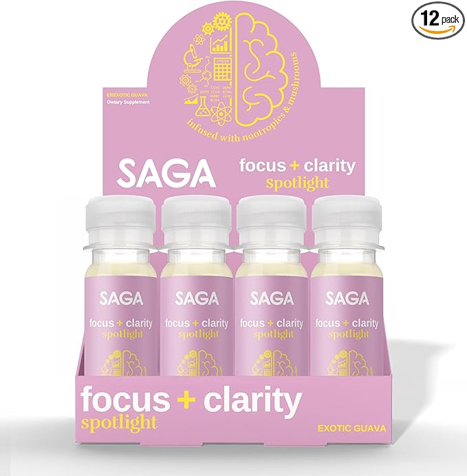 SAGA Organic Focus Shots 2oz Shots(12-Pack) Shots(12-Pack)
