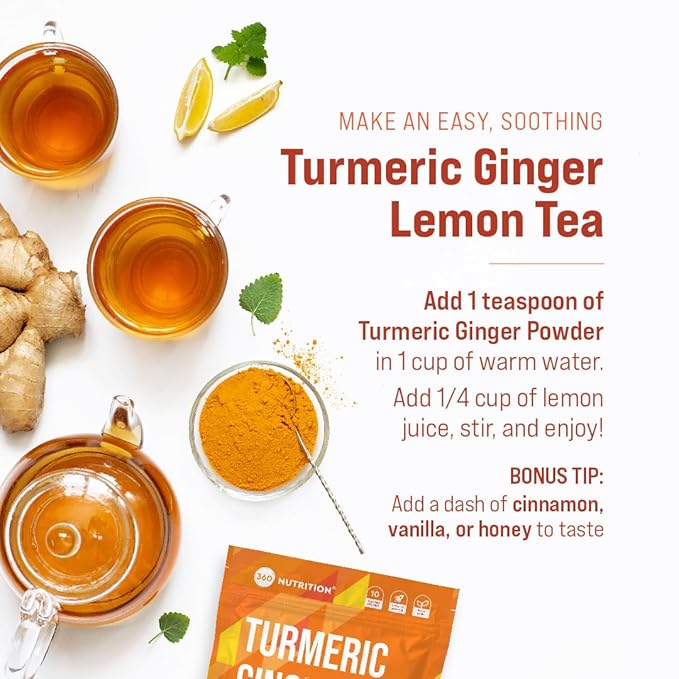 360 Nutrition Turmeric Supplement with Ginger 2 Pack 3.3 oz