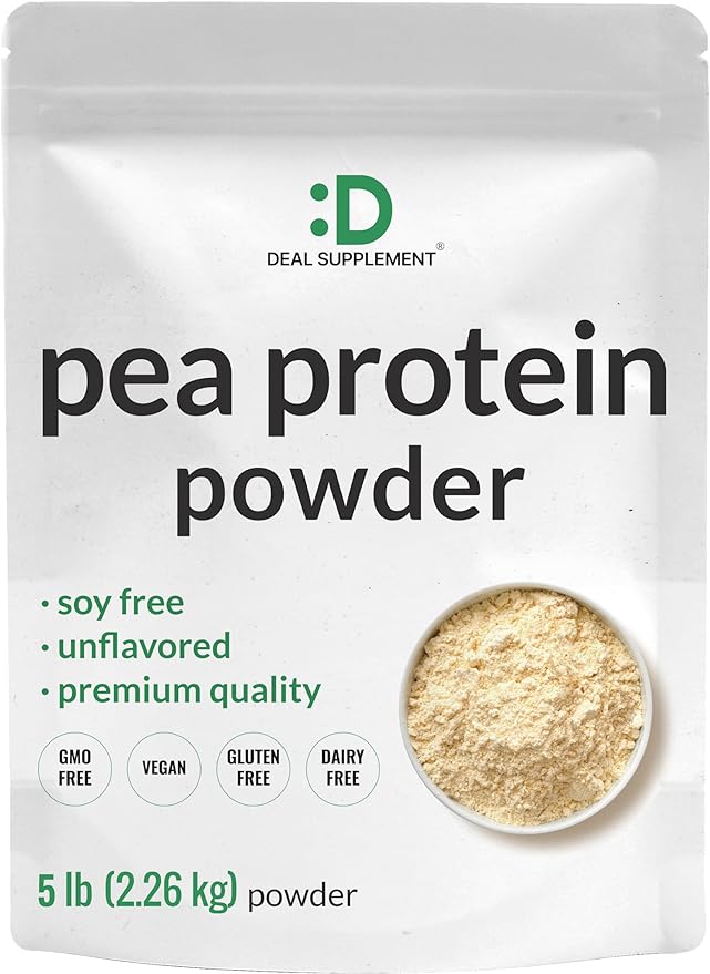 DEAL SUPPLEMENT Unflavored Pea Protein Powder, 5lbs – 27g Protein