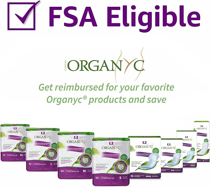 Organyc 100% Organic Cotton Incontinence Pads 16 Count…