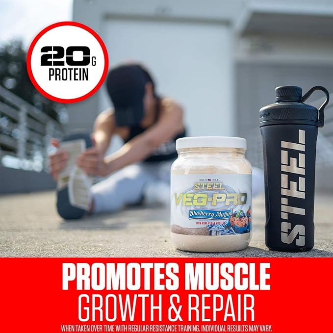 Steel Supplements Veg-PRO Vegan Protein Powder, (25 Servings, 1.65lbs)