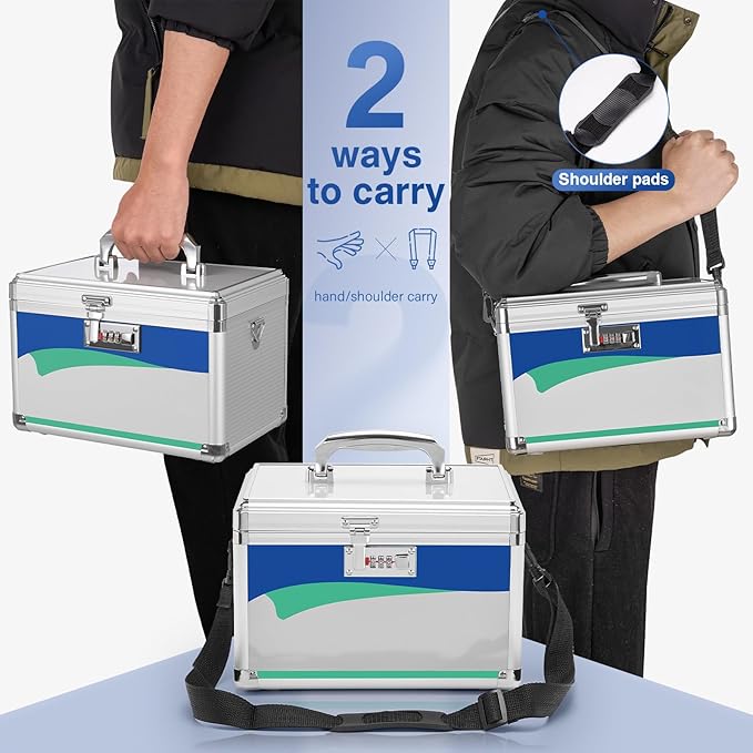 Medicine Lock Box With Combination Lock 15 x 8.7 x 9.4 Inches