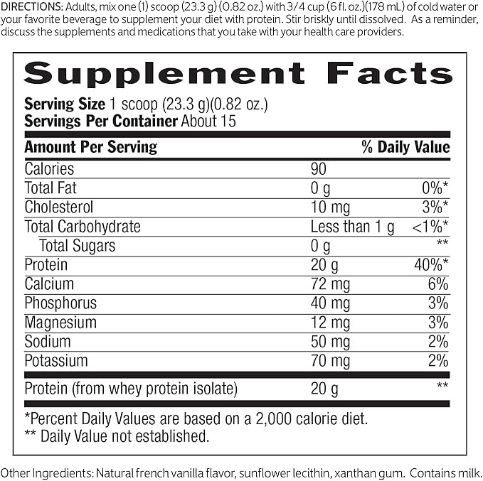 Biochem 100% Whey Isolate Protein - Natural Flavor - 12.3 Ounce, Preworkout & Immune Health - 20g Vegetarian Protein - Easily Digestible - Refreshing Taste - Keto Friendly & Easy to Mix…