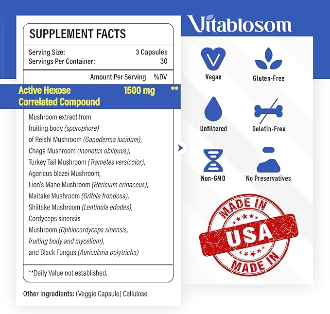 Active Hexose Correlated Compound Supplement 1500mg, 90 Capsules 1)