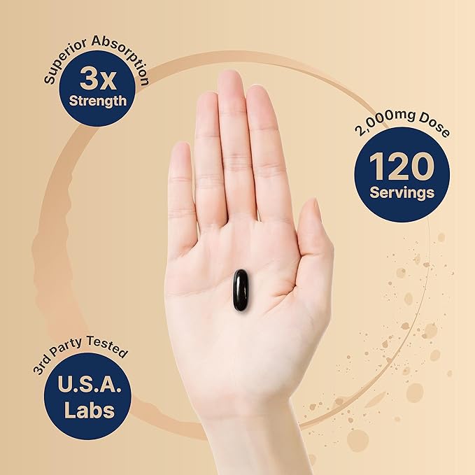 Antarctic Krill Oil 2000mg Supplement, 240 3X Strength Omega-3s, EPA 240mg + 160mg + 800mcg –