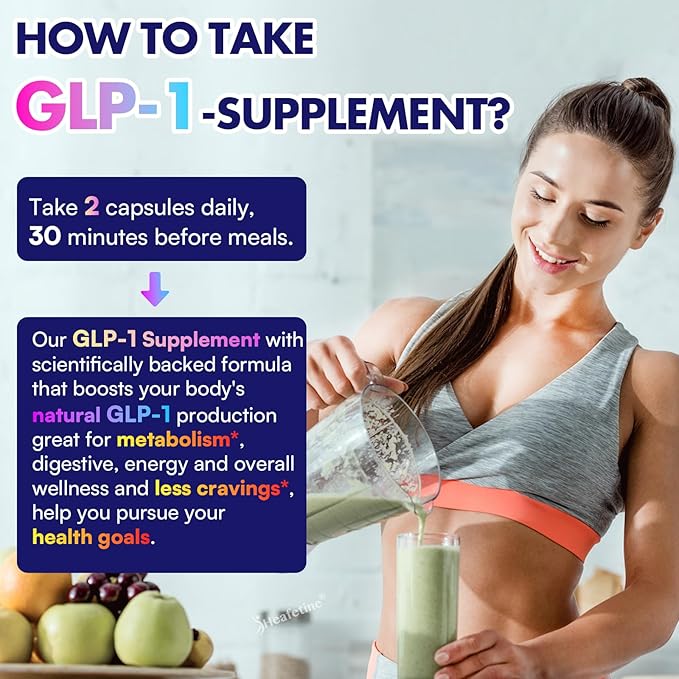 GLP-1 Supplement Support, with Naturally GLP1 Supplement Probiotic for Women & Men, Hops & Green Tea Extract, GLP 1 Supplements for Gut, Energy, GLP-1 Levels & Overall Health - 300 Capsules