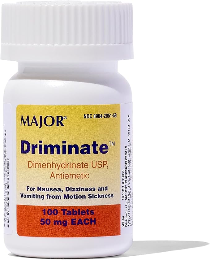 MAJOR Driminate - Dimenhydrinate 50mg Motion 100 Tablets