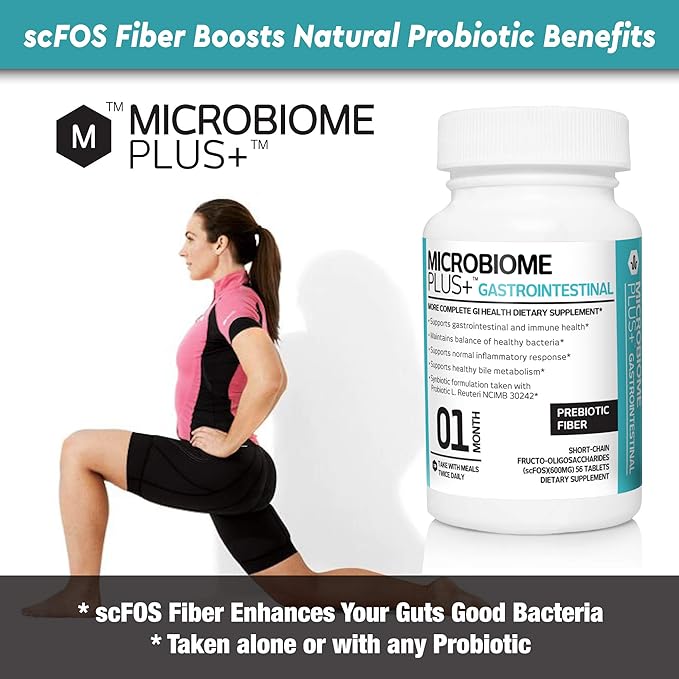 Microbiome Plus Prebiotics scFOS Prebiotic Fiber, (1 Month (1)