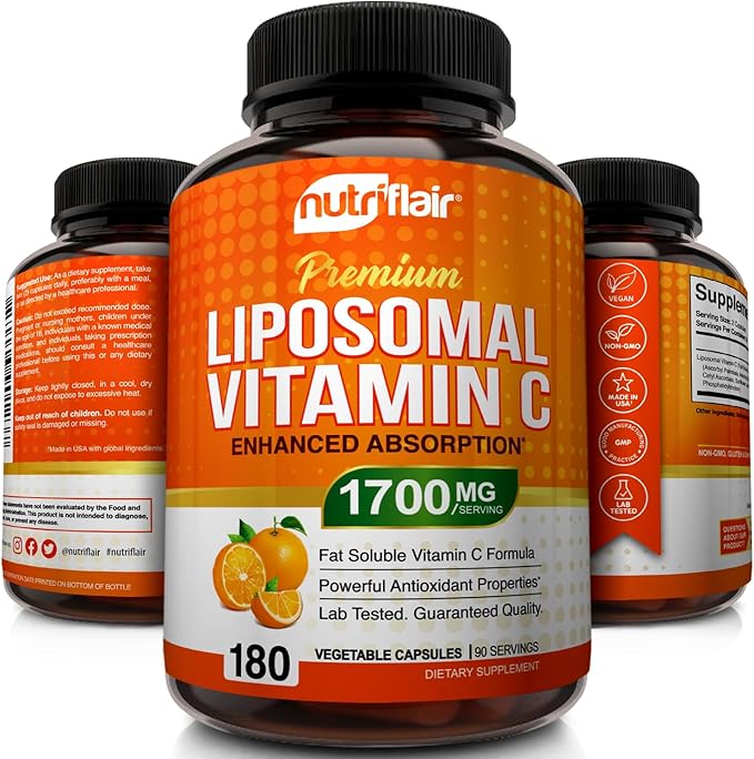 NutriFlair Liposomal Vitamin C 1700mg, 180 Capsules
