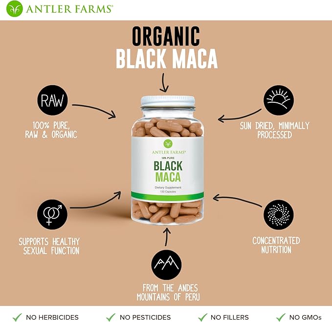 Antler Farms - 100% Pure Black 130 Capsules, 1500mg –