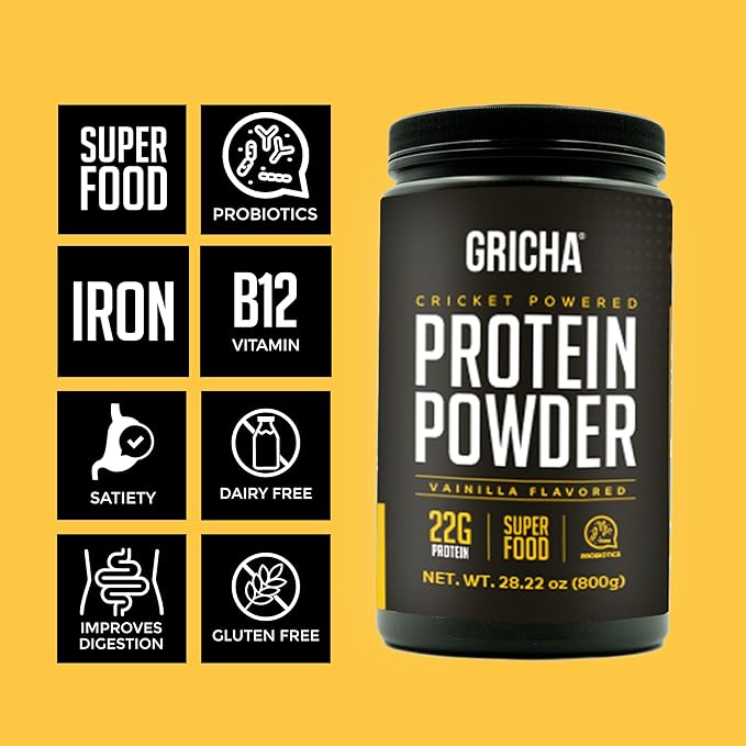Protein Powder with Supplements. Cricket and 50% of B12, Vitamina (1.8 Lbs,