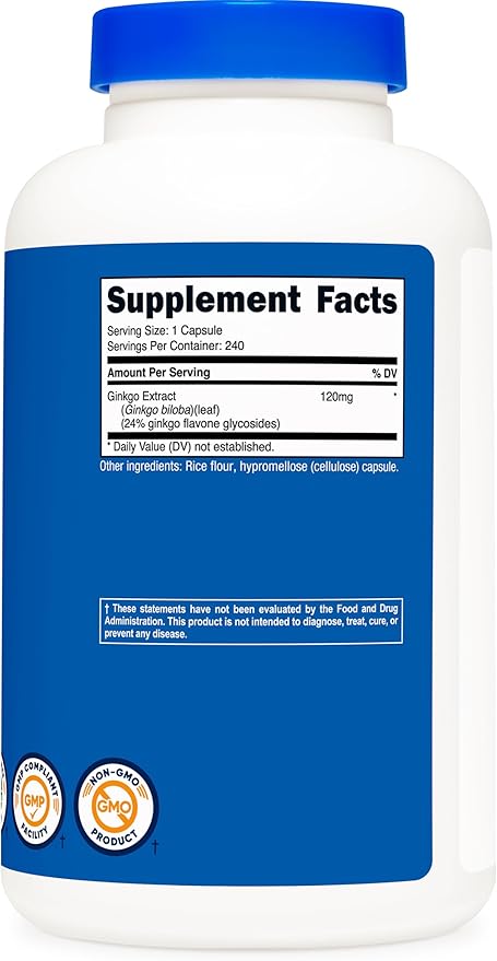 Nutricost Ginkgo Biloba 120mg, 240 Capsules