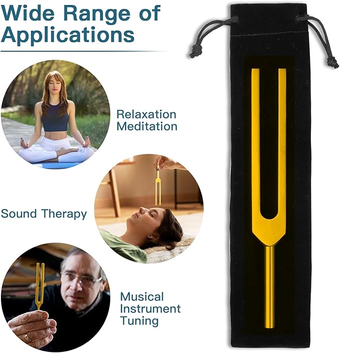 Tuning Forks for Healing Set (128HZ, 136.1HZ, 256HZ, 256HZ, 384HZ), 384HZ), Tuning 4-Piece Set