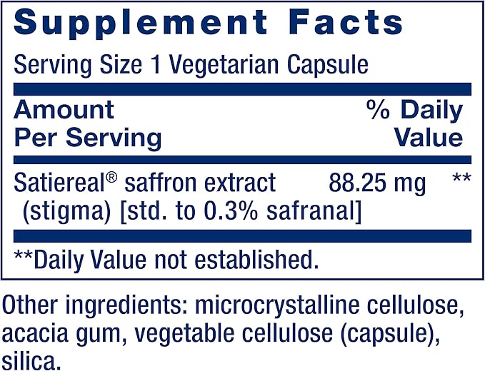 Life Extension Optimized Saffron, saffron extract, 60 vegetarian