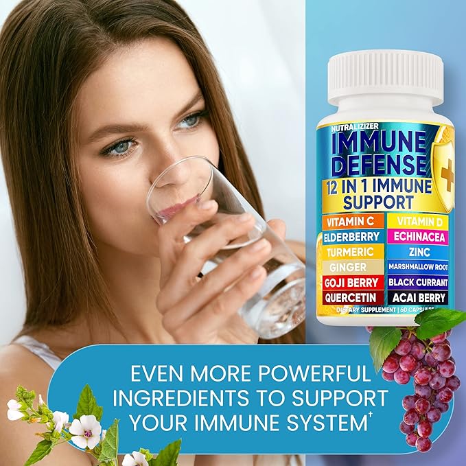 12 in 1 Premium Immune Defense Vitamins D3 5000 5000 IU 1000mg Zinс 50mg - 120 Caps